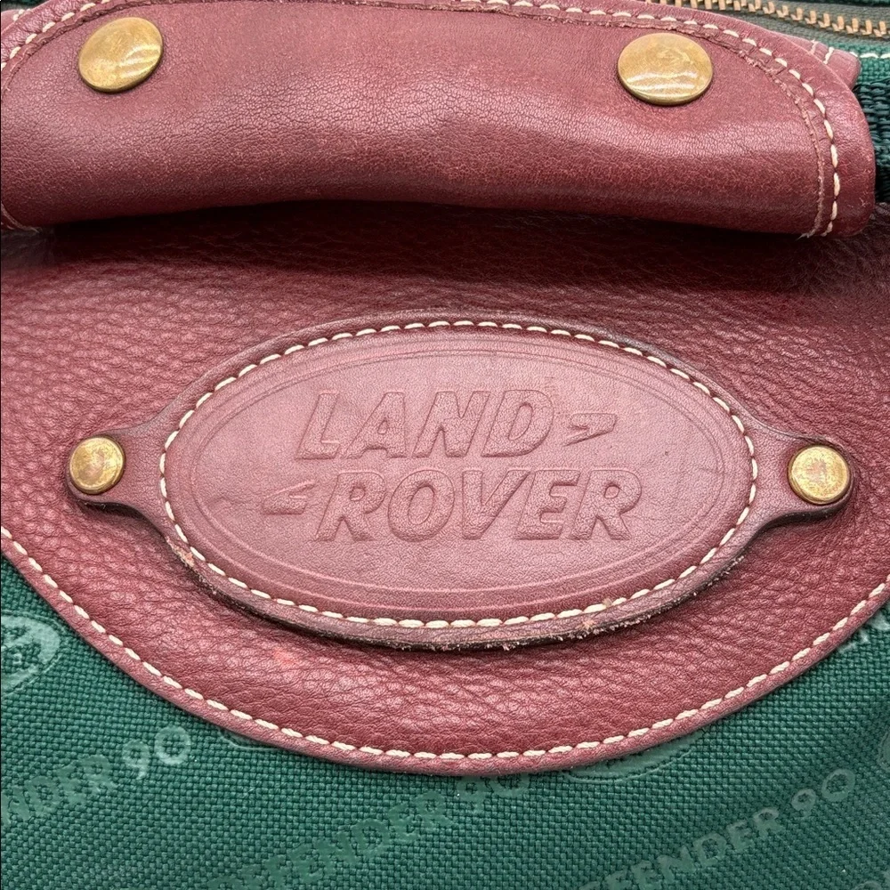 Vintage Land Rover Defender Green Canvas Leather Strap Duffle Bag BLEMISHES